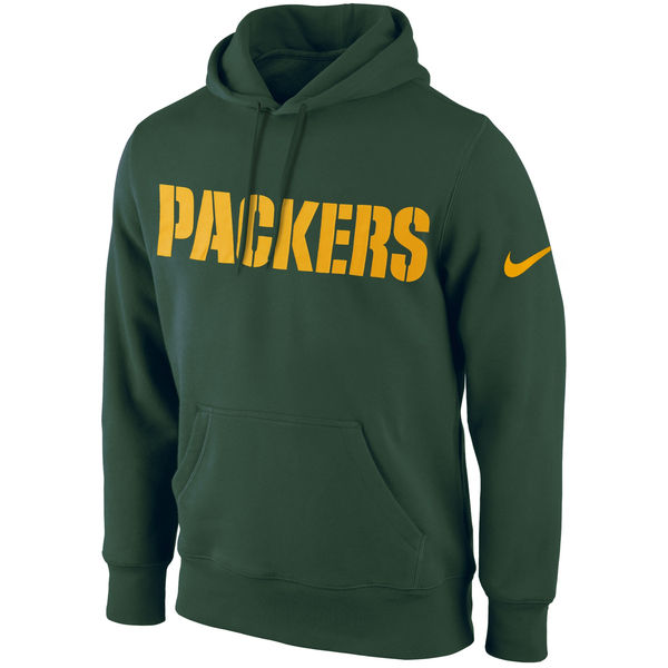 Men Green Bay Packers Nike KO Wordmark Performance Hoodie Green->atlanta falcons->NFL Jersey
